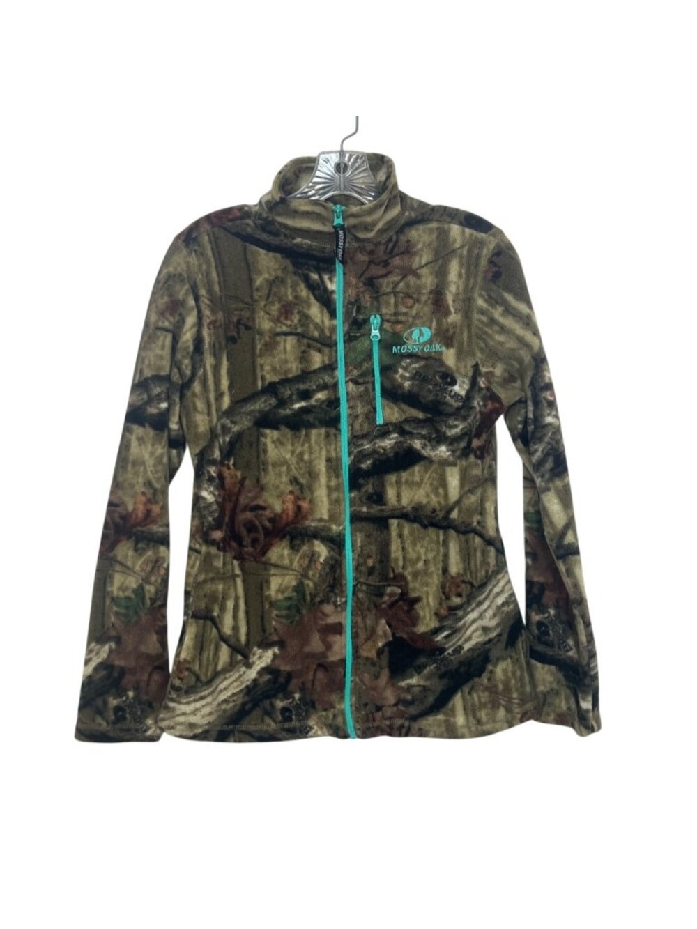 Mossy Oak Camo Full Zip Fleece Jacket Break-Up Infinity Womens Small Green Brown